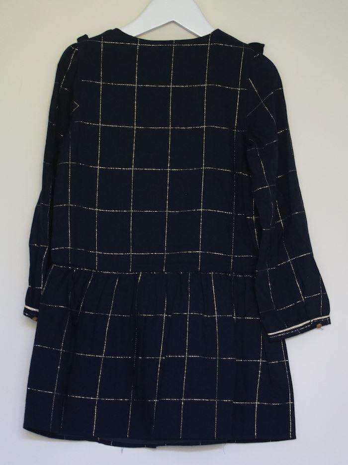 TARTINE ET CHOCOLAT GIRLS BLUE & GOLD CHECK DRESS 5 YEARS