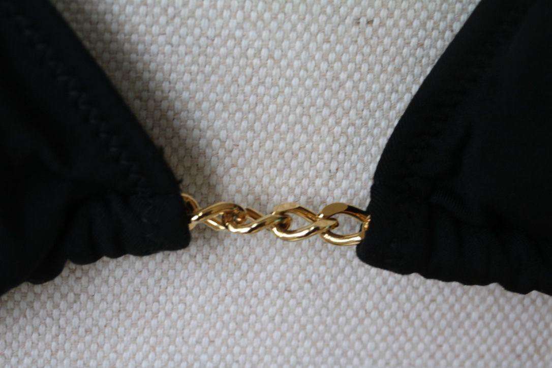 MELISSA ODABASH BLACK CHAIN BIKINI UK 8/10