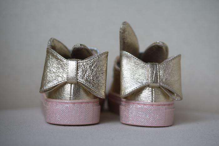 MINNA PARIKKA MINI GIRLS GOLD LEATHER BUNNY EAR SHOES EU 26 UK 8.5