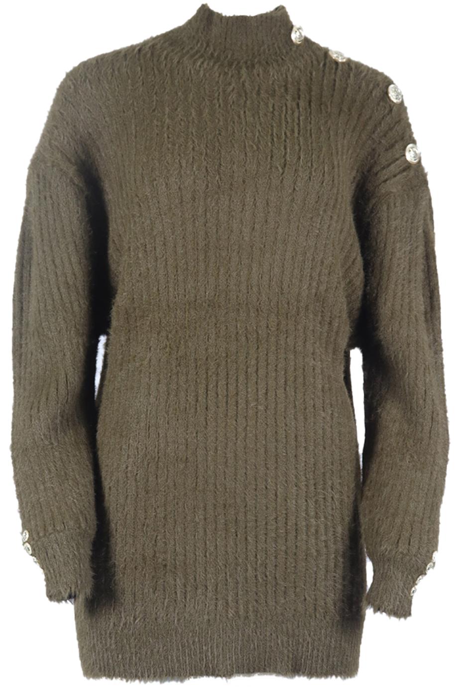RETROFÊTE RIBBED KNIT TURTLENECK MINI DRESS MEDIUM
