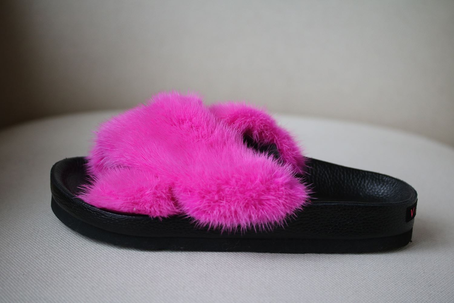 PINK MINK SLIPPER —