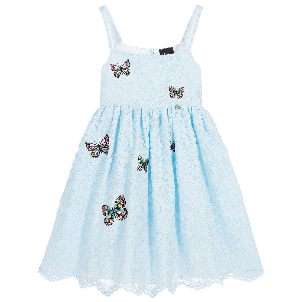 LOVE MADE LOVE GIRLS PALE BLUE LACE DRESS 3-4 YEARS