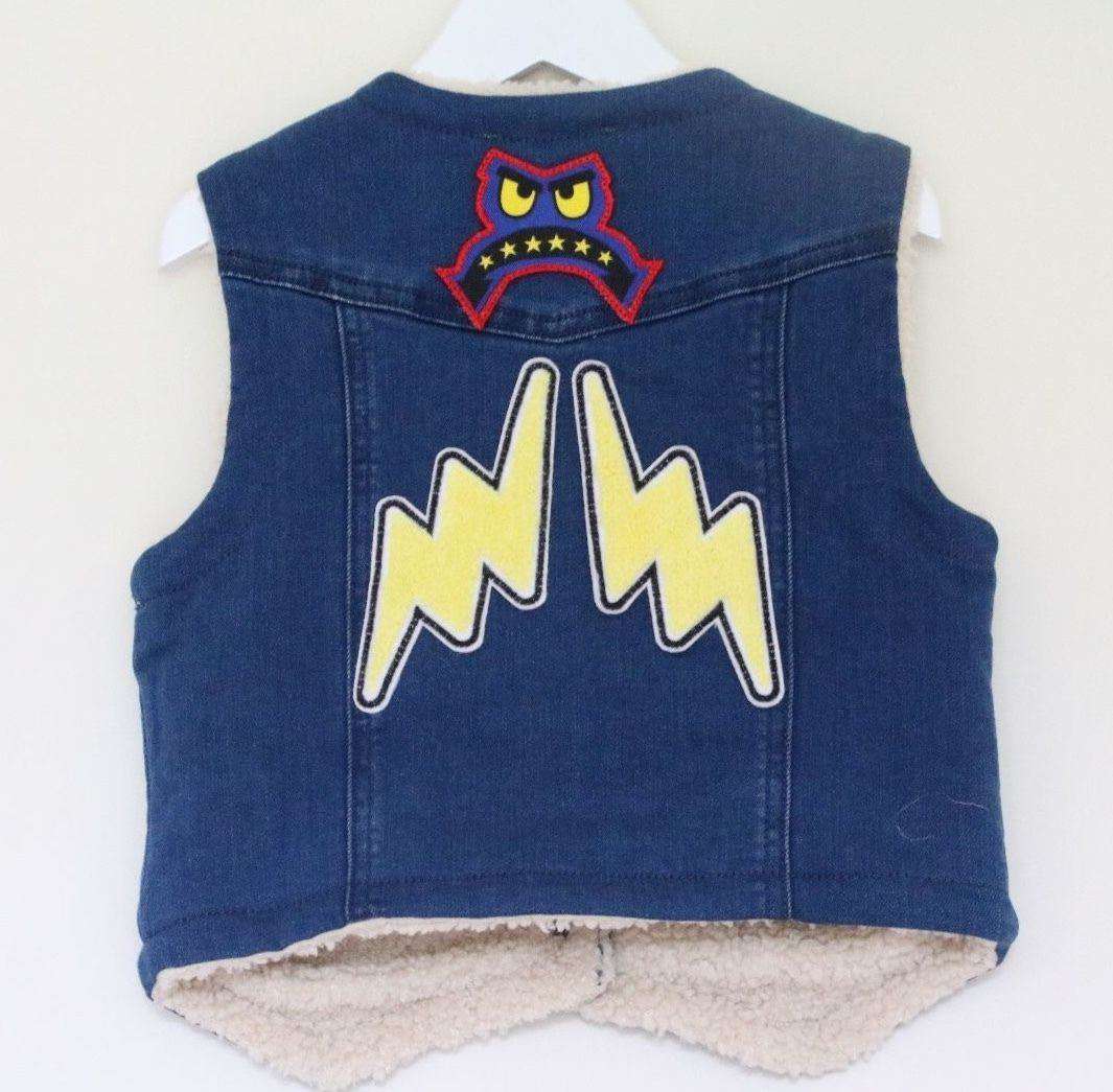 STELLA MCCARTNEY KIDS GIRLS ROYCE COTTON DENIM ROYCE WAISTCOAT 4 YEARS