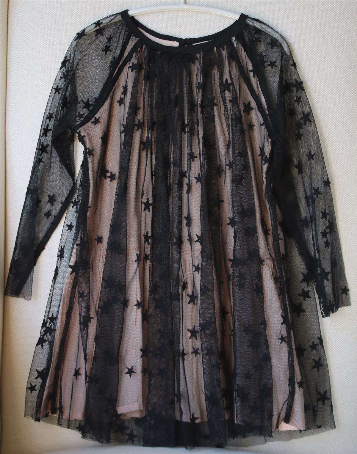 STELLA MCCARTNEY KIDS GIRLS BLACK & PINK MISTY STAR DRESS 5 YEARS