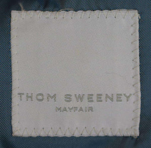 THOM SWEENEY CHECKED SLIM FIT WOOL THREE PIECE SUIT LARGE