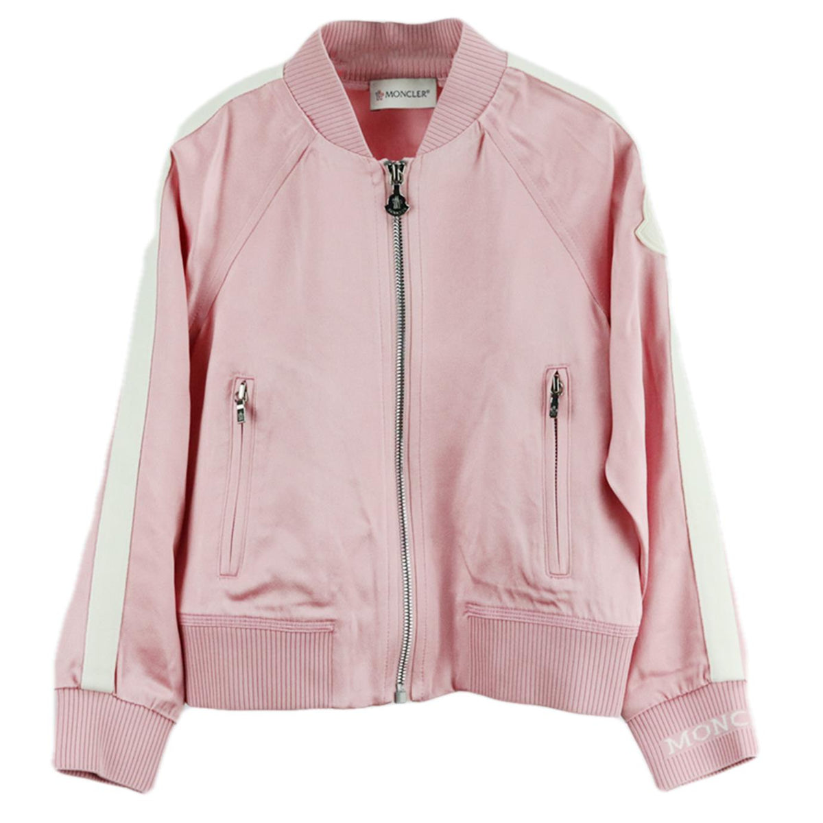 MONCLER KIDS GIRLS LOGO SATIN JACKET AND PANTS SET 8 YEARS