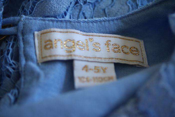 ANGEL'S FACE GIRLS BLUE COTTON LACE DRESS 4-5 YEARS