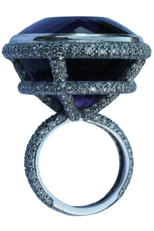 THEO FENNELL AMETHYST AND DIAMOND WHITE GOLD RING