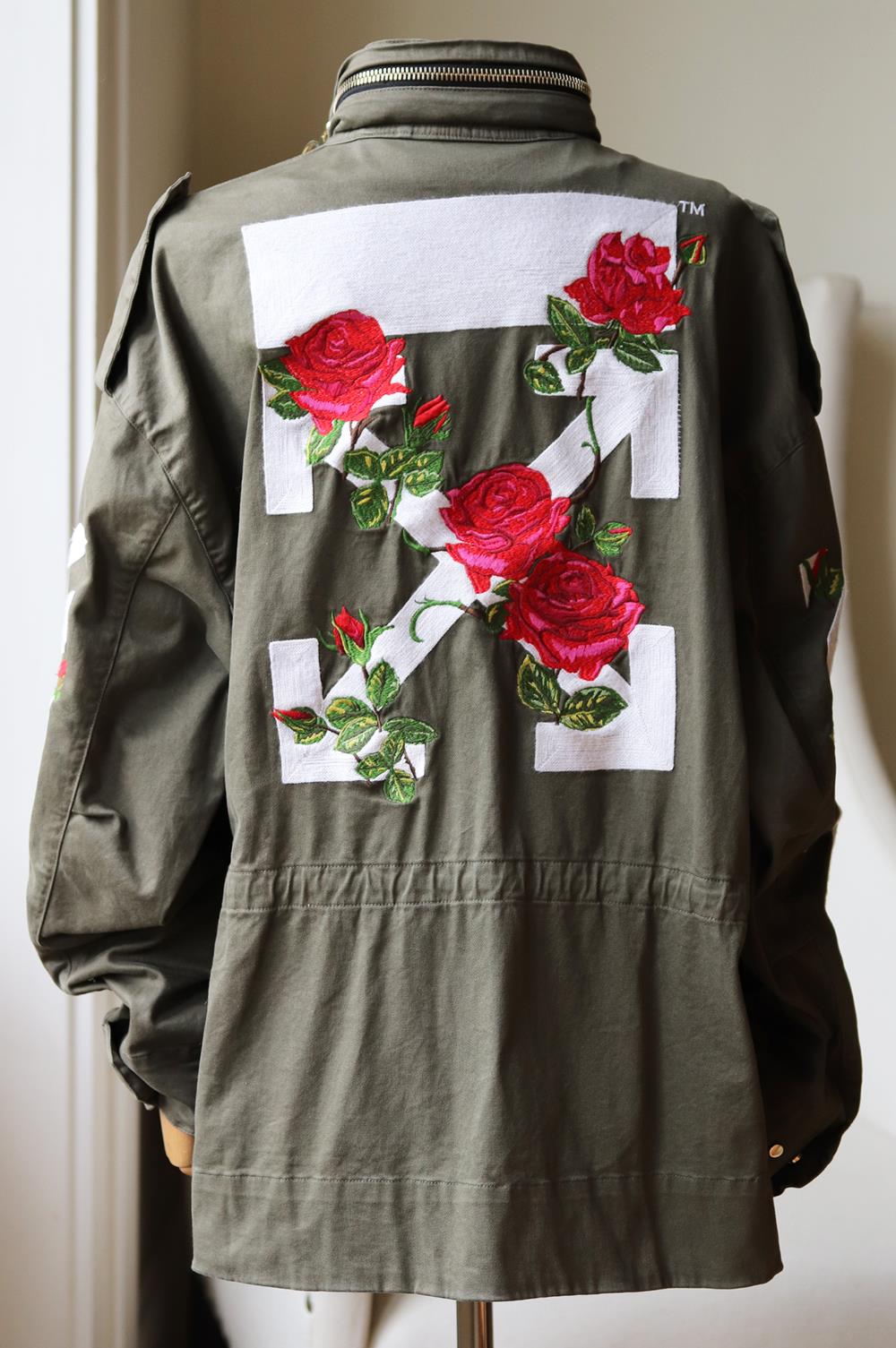 OFF-WHITE C/O VIRGIL ABLOH EMBROIDERED COTTON TWILL JACKET MEDIUM