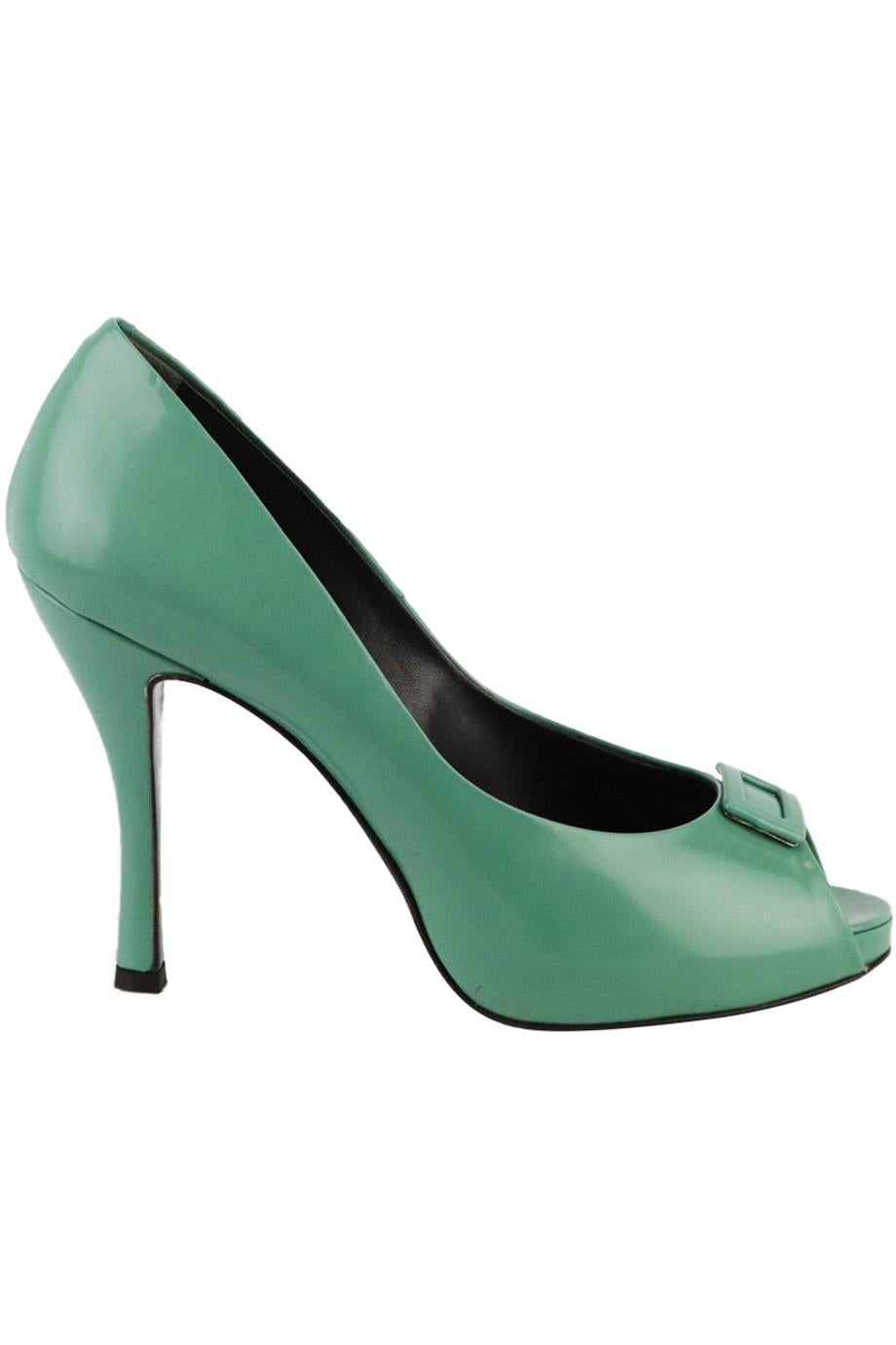 ROGER VIVIER LEATHER PEEP TOE PUMPS EU 37 UK 4 US 7