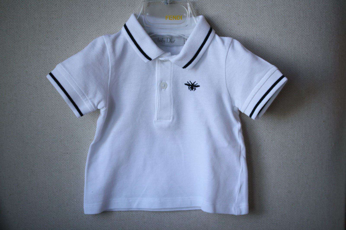 BABY DIOR WHITE POLO SHIRT 3 MONTHS