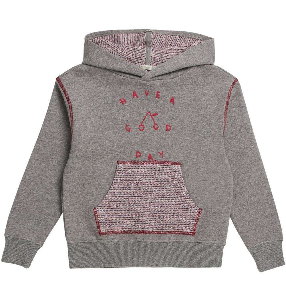 BONPOINT KIDS UNISEX PRINTED COTTON HOODED SWEATSHIRT 8 YEARS