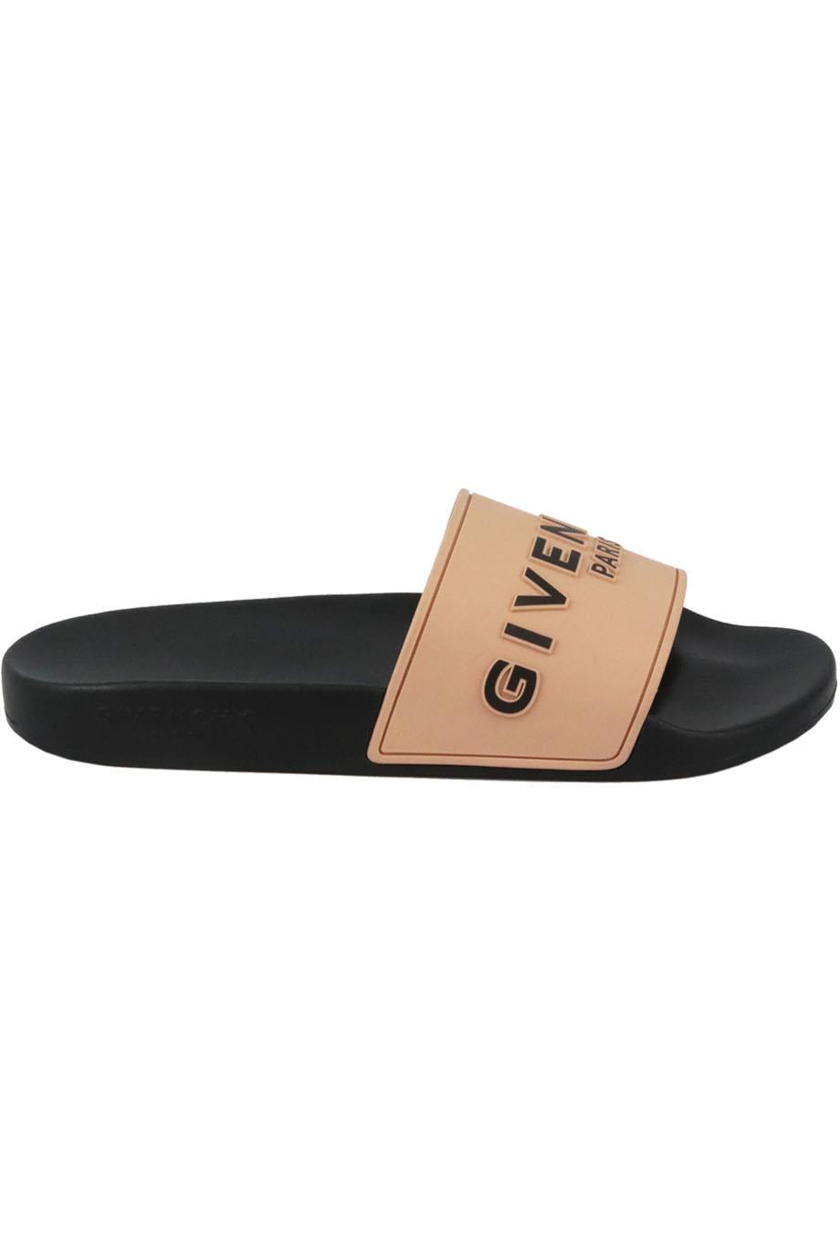 GIVENCHY LOGO PRINT RUBBER SLIDES EU 39 UK 6 US 9