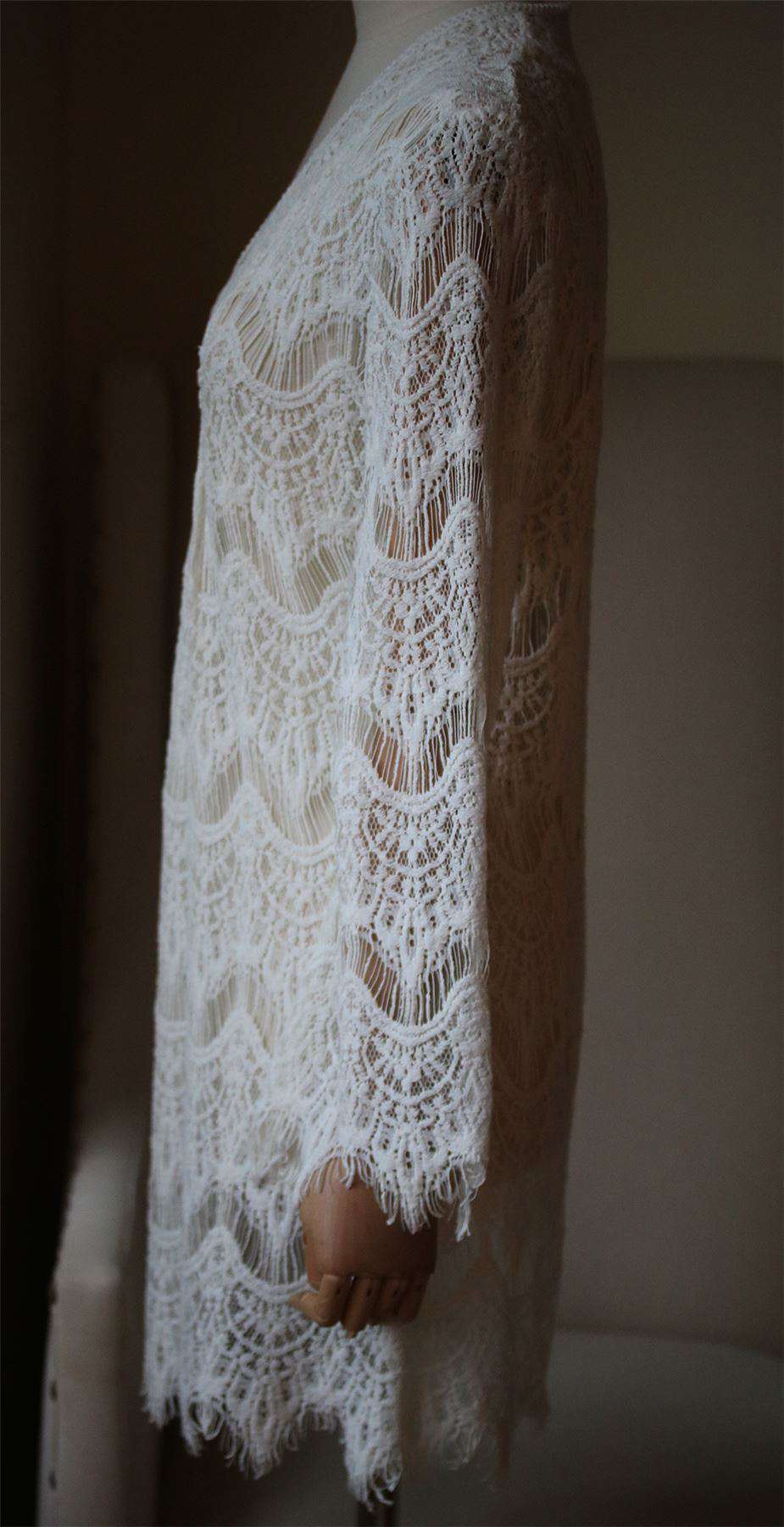 MELISSA ODABASH ELIZABETH CROCHETED DRESS MEDIUM