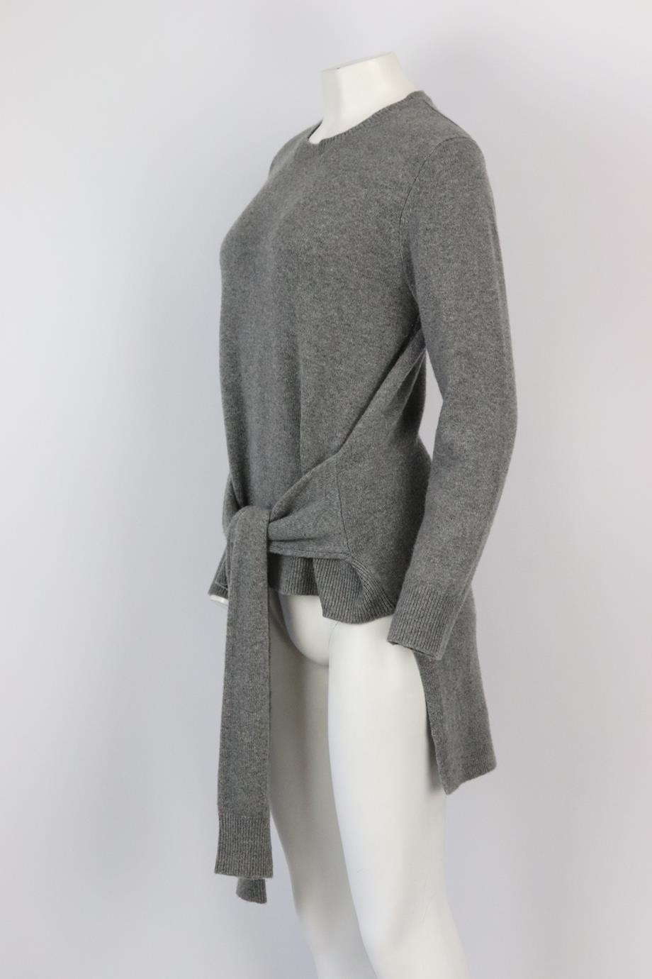 MICHAEL KORS COLLECTION TIE FRONT CASHMERE SWEATER SMALL
