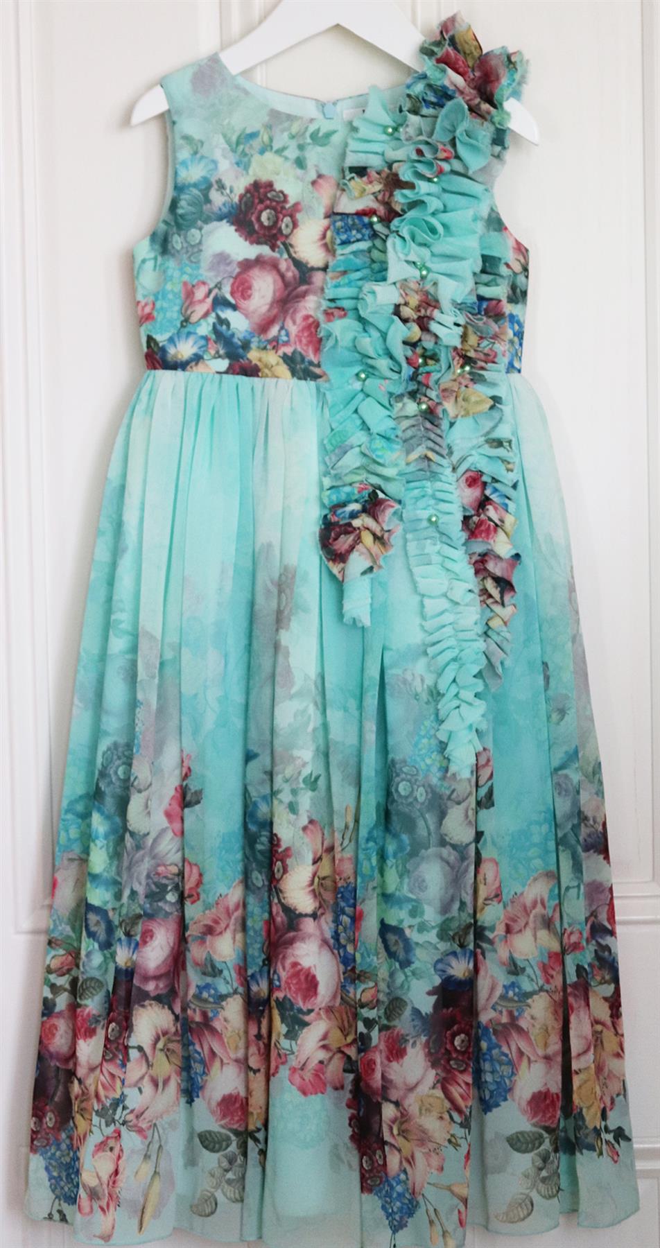 LESY KIDS GIRLS FLORAL CHIFFON DRESS 5 YEARS