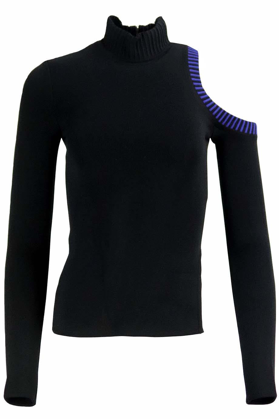 DAVID KOMA CUTOUT STRETCH KNIT TOP UK 8