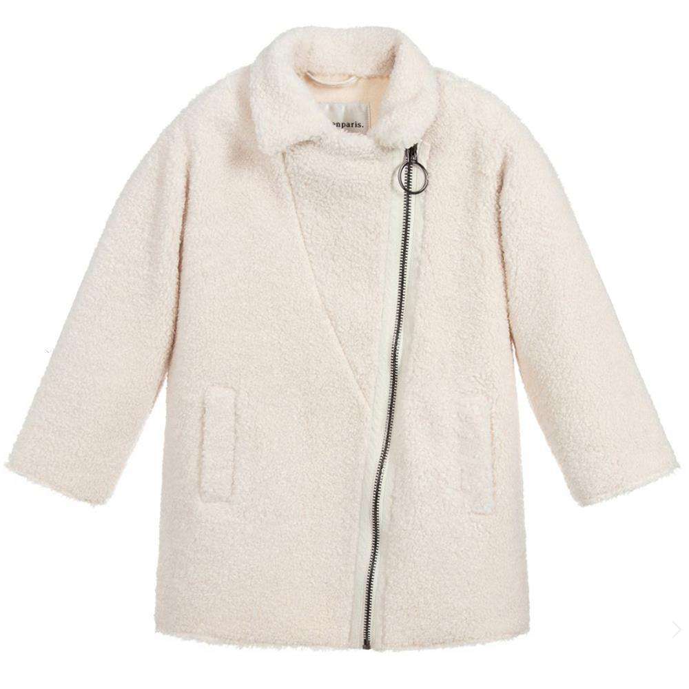 LITTLE ELEVEN PARIS KIDS GIRLS FAUX FLEECE COAT 8 YEARS