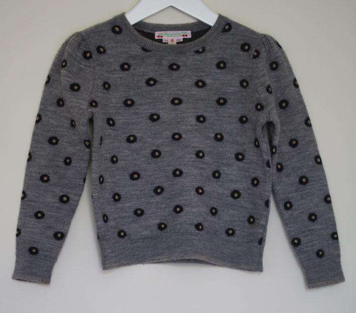 BONPOINT GIRLS GREY SWEATER 4 YEARS