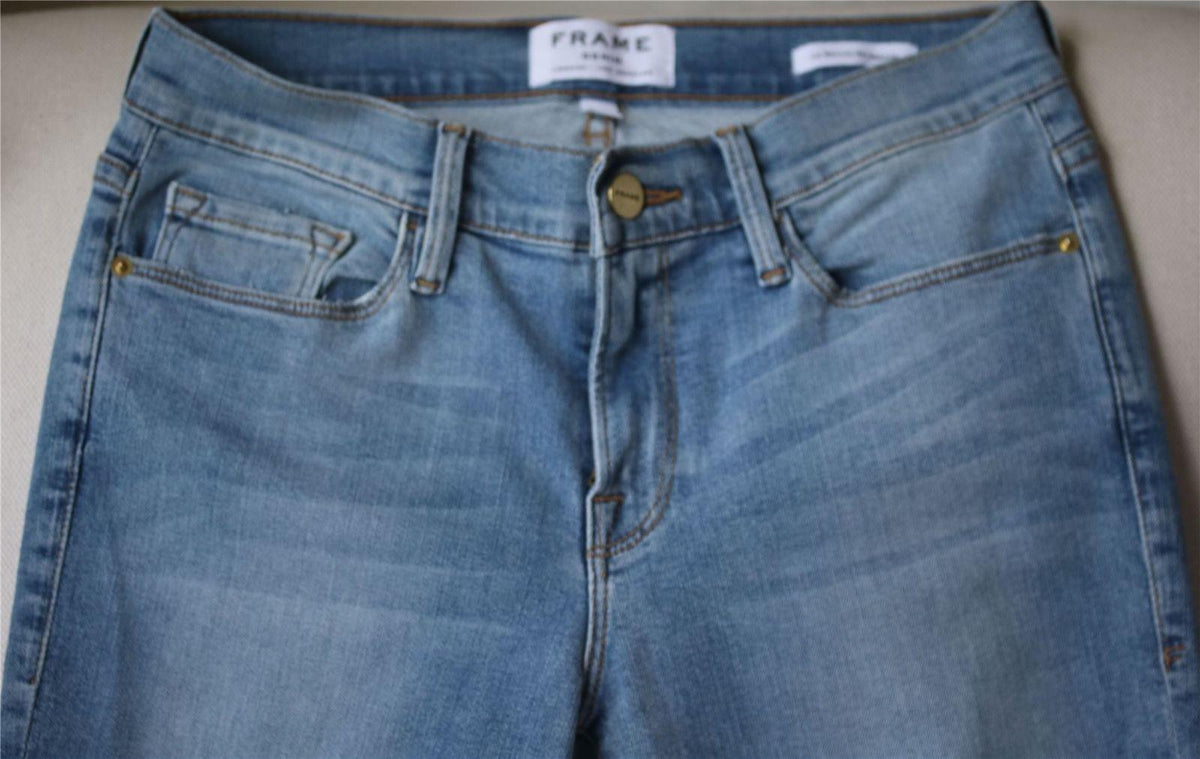 FRAME LE SKINNY DE JEANNE DISTRESSED DENIM SKINNY  JEANS W27 UK 8/10