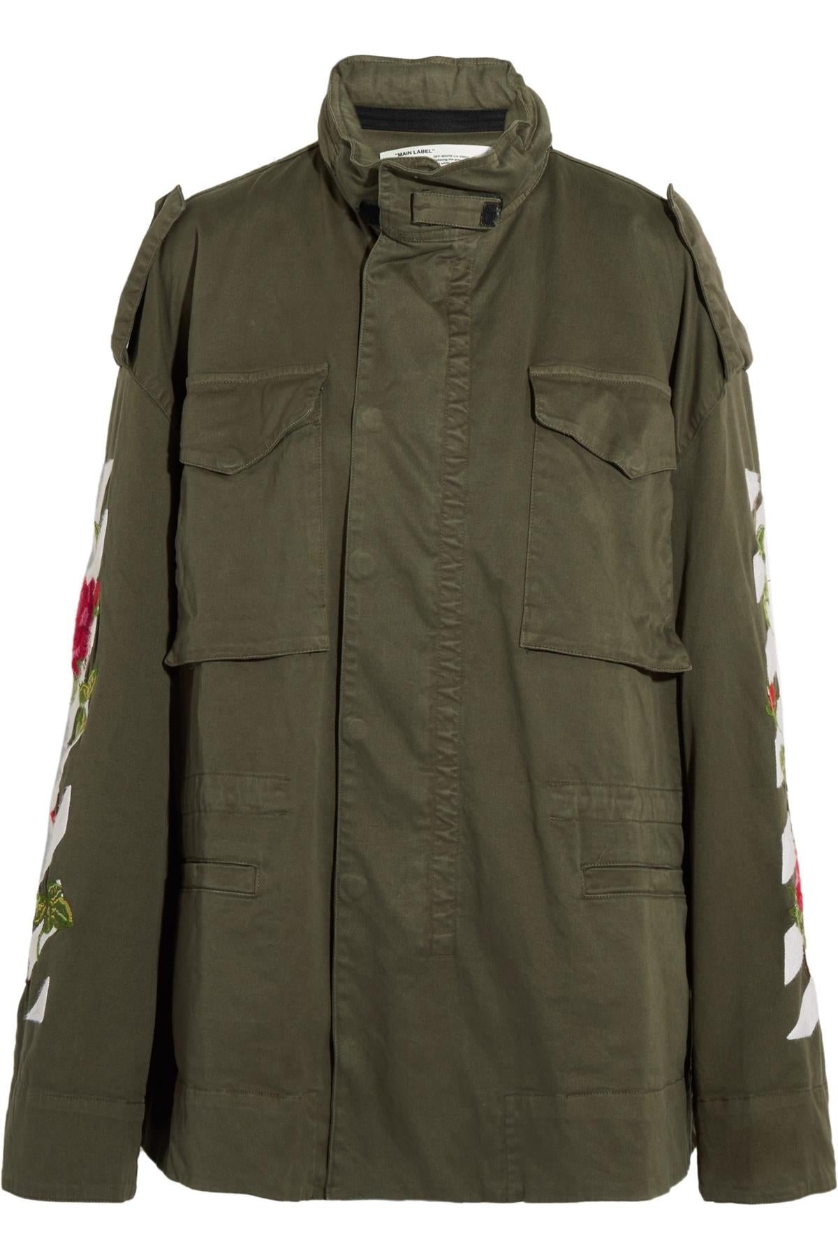 OFF-WHITE C/O VIRGIL ABLOH EMBROIDERED COTTON TWILL JACKET MEDIUM