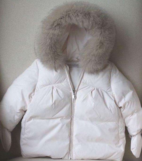 BABY DIOR SHELL PADDED JACKET WITH FUR TRIM HOOD 9 MONTHS