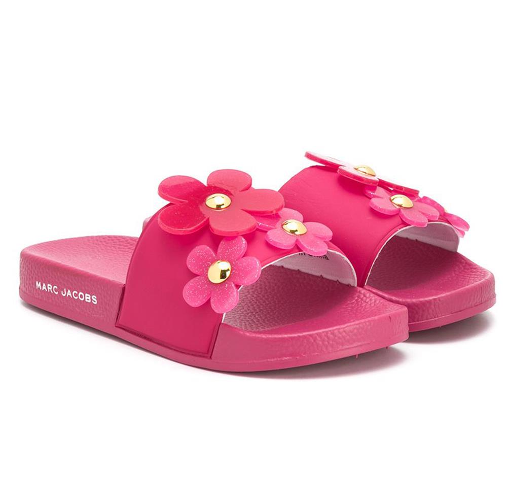 LITTLE MARC JACOBS KIDS GIRLS FLORAL RUBBER SLIDES EU 30 UK 12