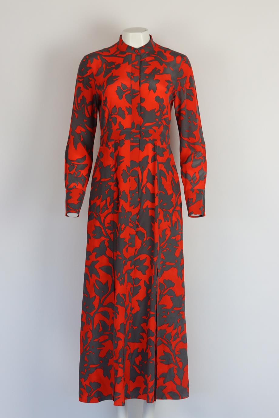 DIANE VON FURSTENBERG FLORAL PRINT SILK MAXI DRESS US 6 UK 10