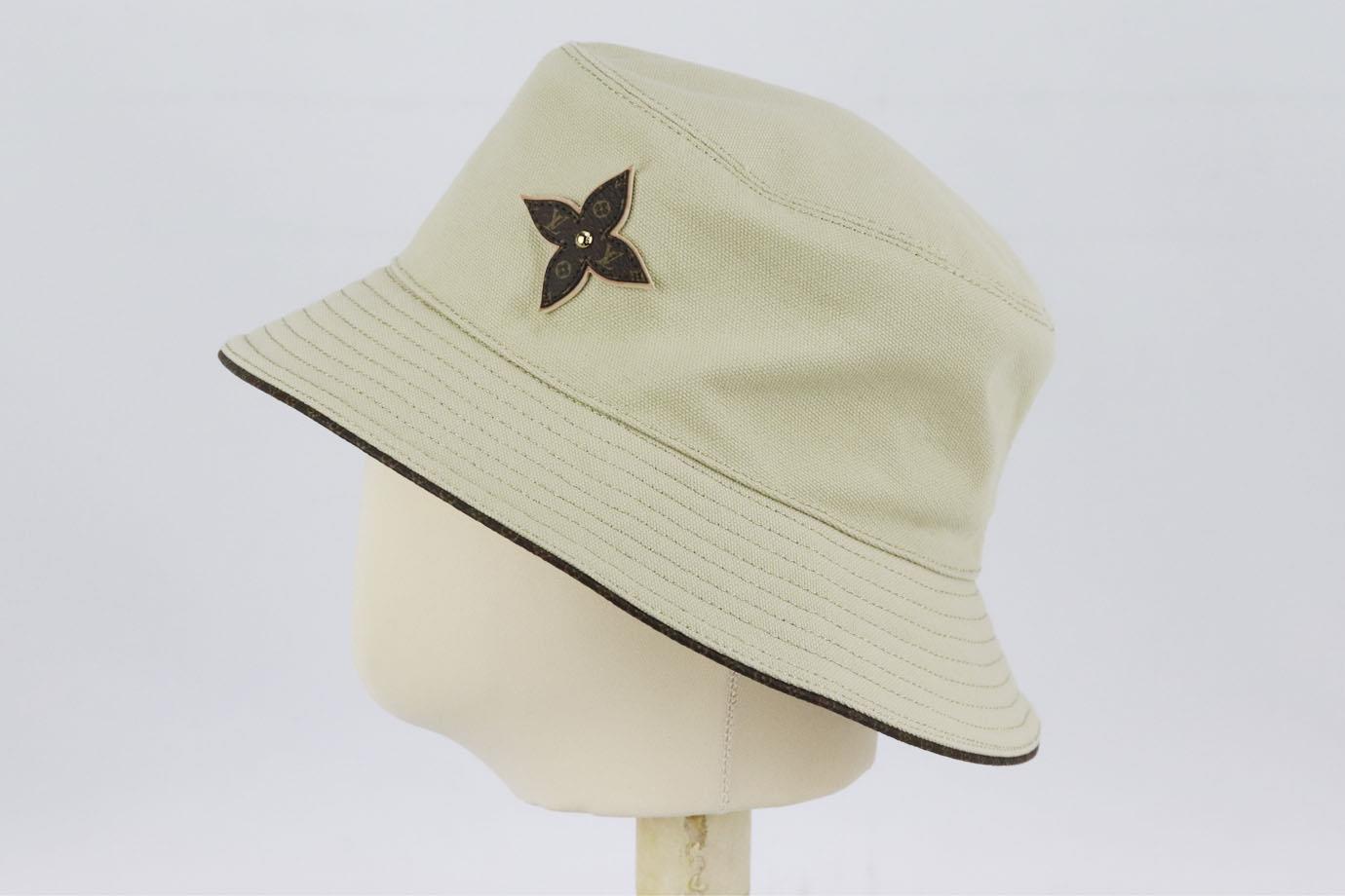 LOUIS VUITTON MONOGRAM APPLQIUÉD COTTON CANVAS BUCKET HAT SMALL