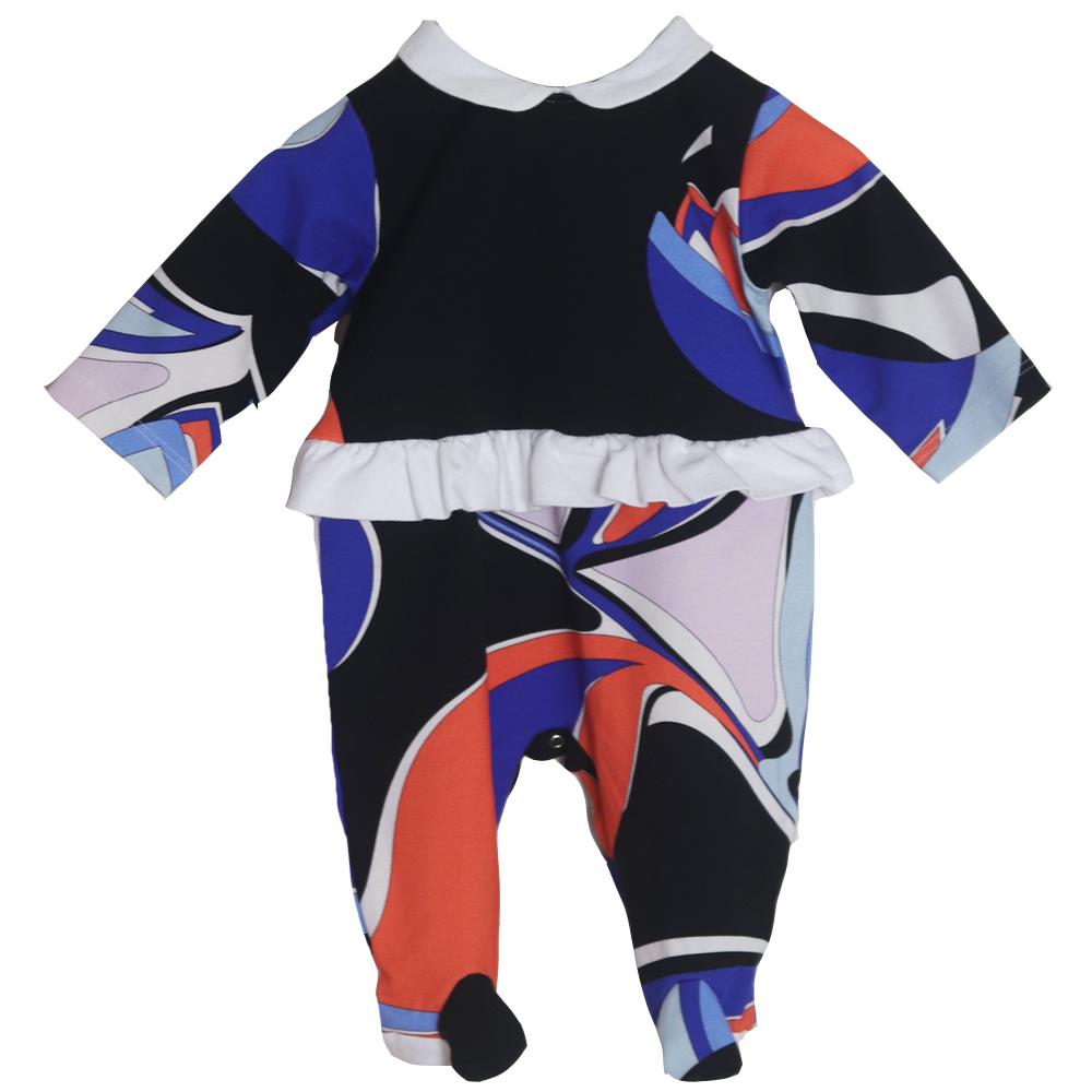 EMILIO PUCCI BABY GIRLS COTTON JERSEY BABYGROW 3 MONTHS