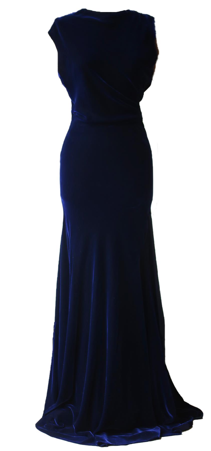 AZZEDINE ALAÏA VINTAGE HAUTE COUTURE VELVET DRAPED GOWN UK 8