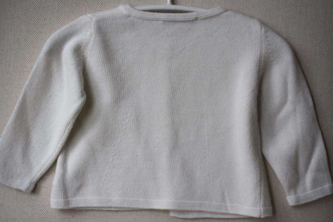 BABY DIOR IVORY WHITE KNIT CARDIGAN 3 MONTHS