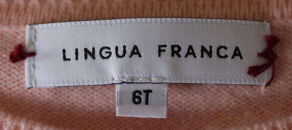 LINGUA FRANCA KIDS GIRLS EMBROIDERED CASHMERE SWEATER 6 YEARS