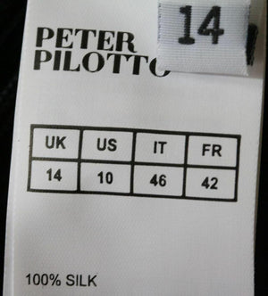PETER PILOTTO ASYMMETRIC FLORAL PRINT SILK GEORGETTE GOWN UK 14