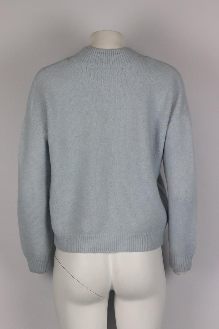 ONE GREY DAY CUTOUT BRUSHED KNITTED SWEATER SMALL