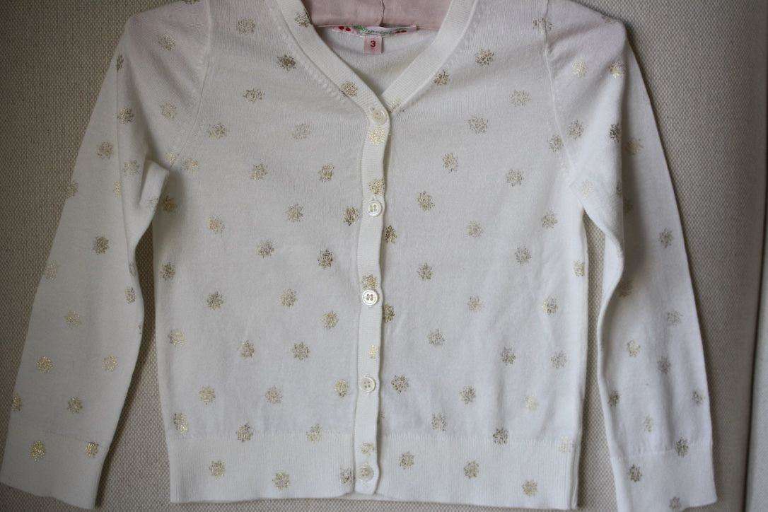 BONPOINT BABY CREAM AND SPARKLY GOLD CARDIGAN 3 YEARS