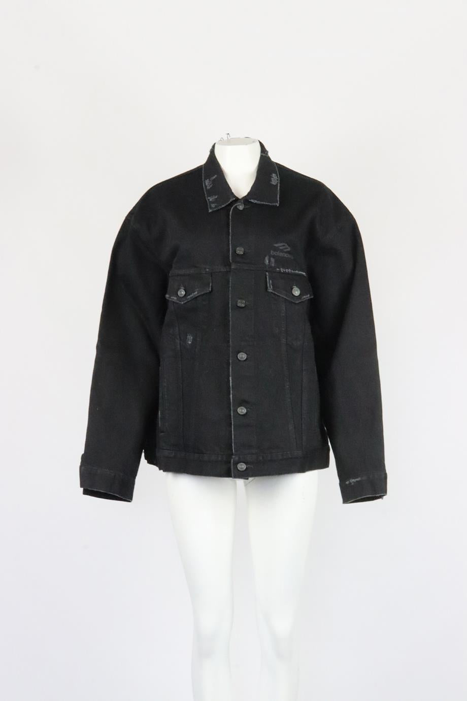 BALENCIAGA OVERSIZED PRINTED DENIM JACKET XSMALL