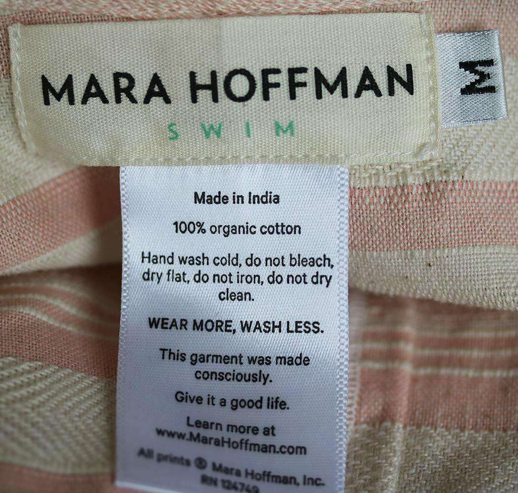 MARA HOFFMAN TIE FRONT STRIPE PLAYSUIT MEDIUM