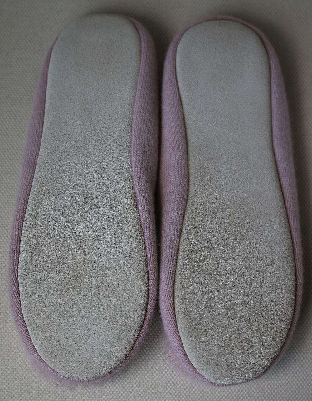 MAX AND MOI POM POM CASHMERE SLIPPERS SMALL