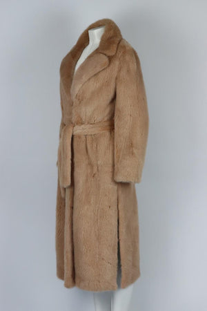 YVES SALOMON BELTED MINK FUR COAT FR 38 UK 10