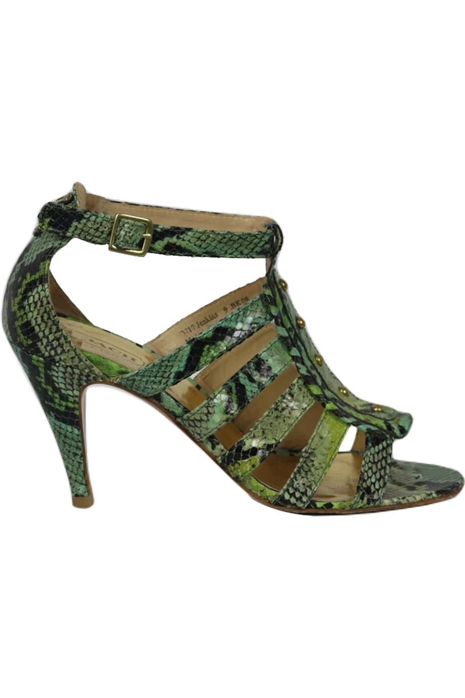 COACH CUTOUT PYTHON EFFECT LEATHER SANDALS EU 39 UK 6 US 9