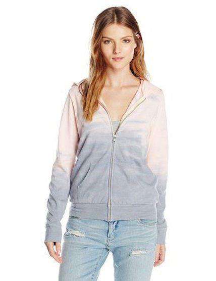 MONROW TIE DYE JERSEY ZIP UP HOODIE SMALL