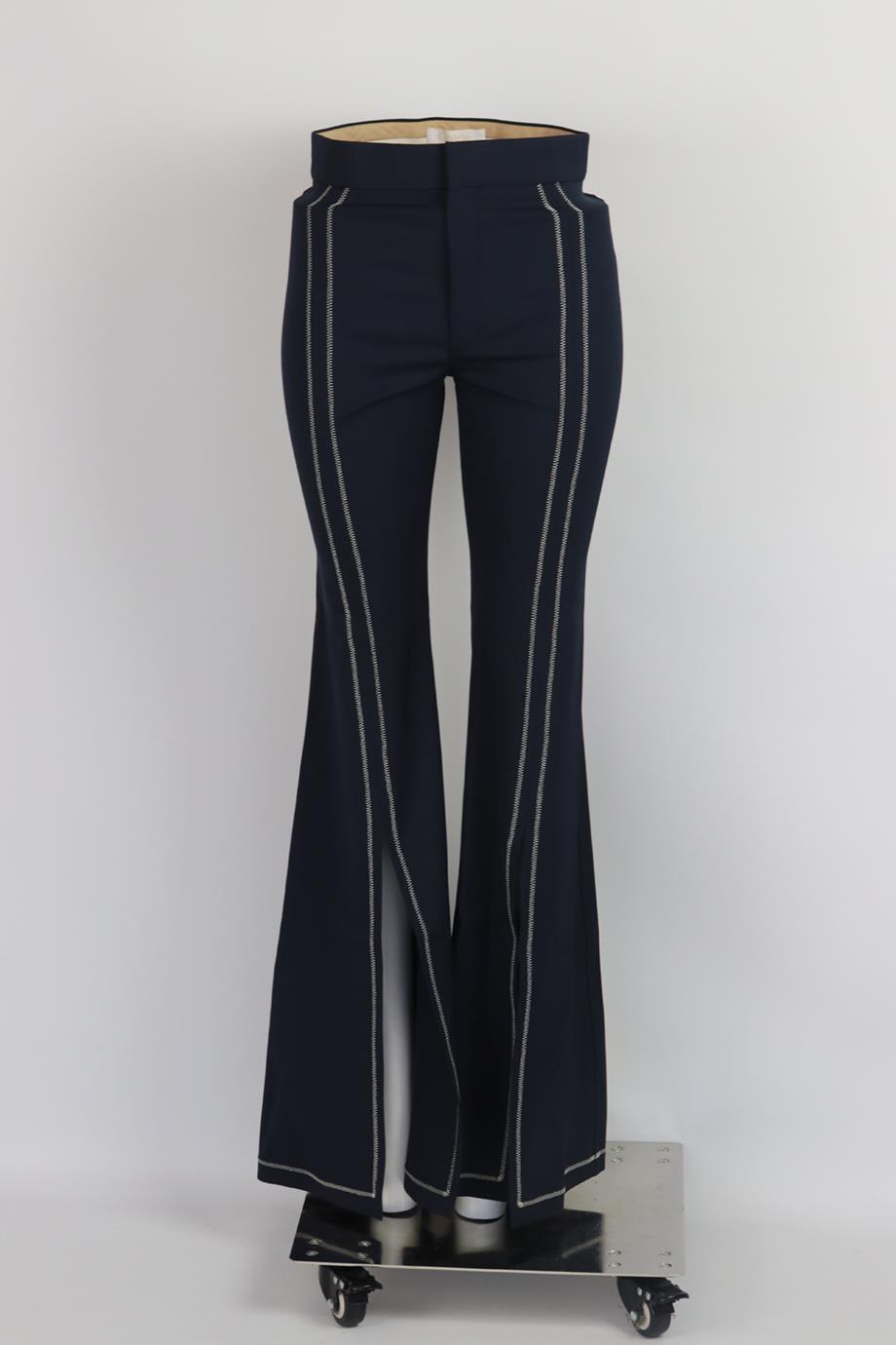 CHLOÉ HIGH RISE STRETCH WOOL FLARED PANTS FR 36 UK 8