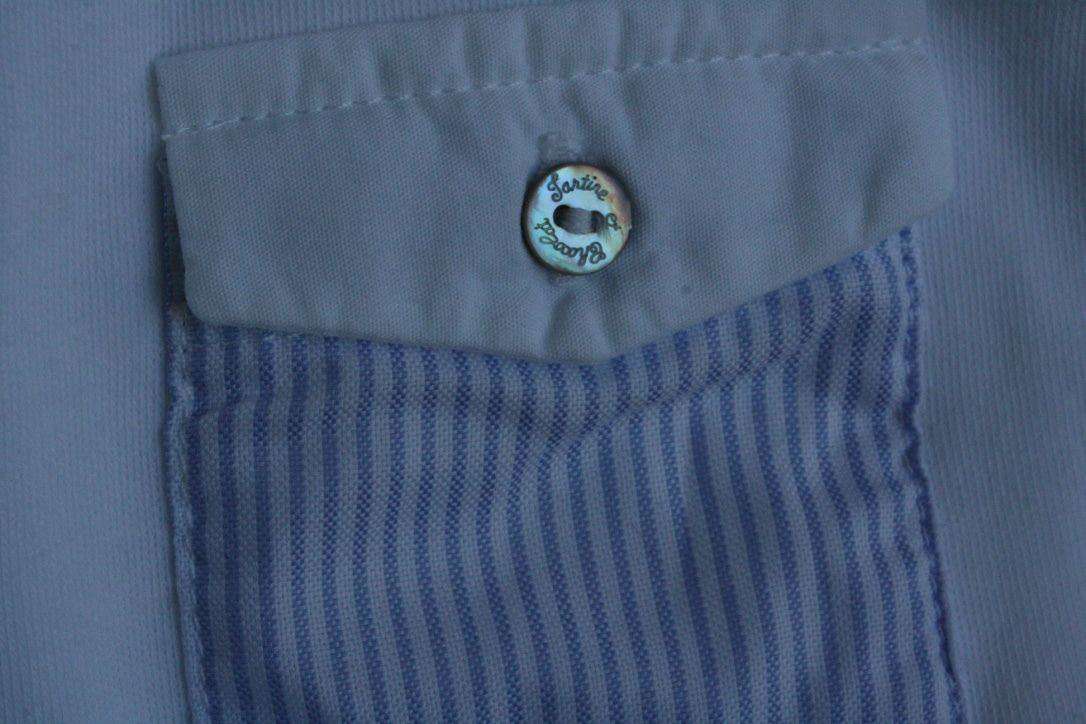 TARTINE ET CHOCOLAT BABY WHITE BLUE EMBROIDERY BABYGROW 3 MONTHS
