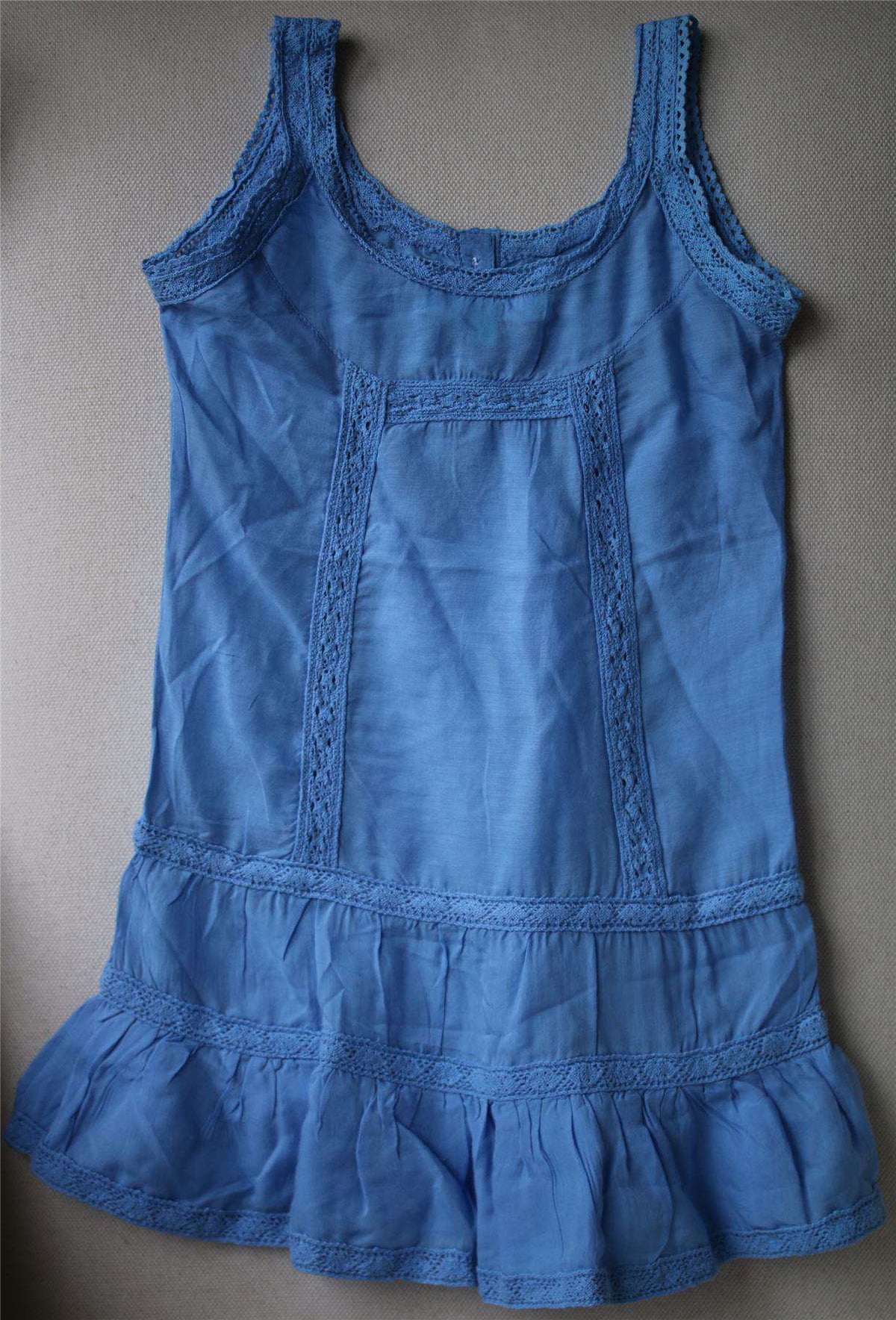 MELISSA ODABASH GIRLS BLUE EMBROIDERED COTTON DRESS 4 YEARS