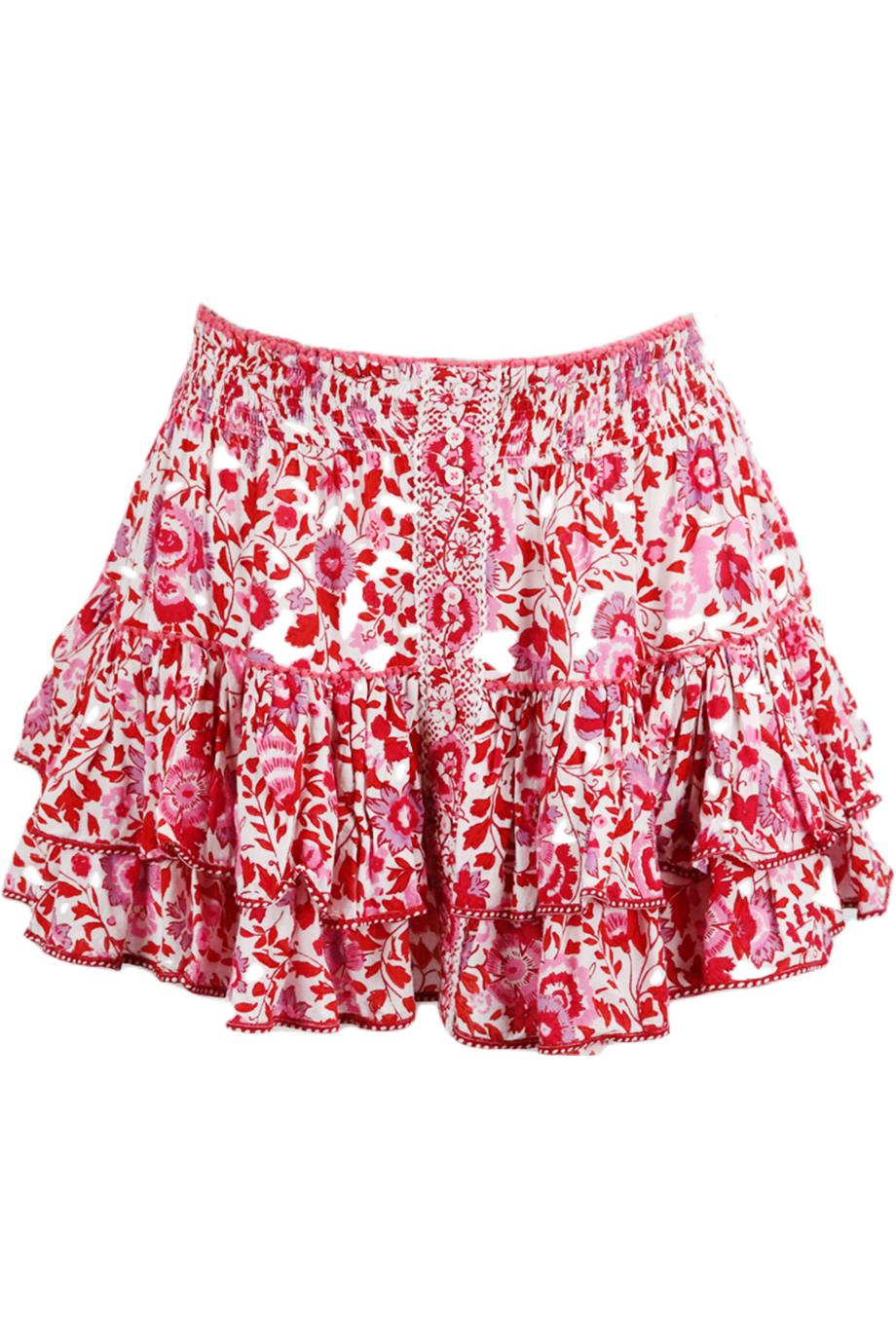 POUPETTE ST BARTH FLORAL PRINT VOILE MINI SKIRT SMALL/MEDUIM