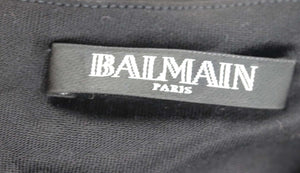 BALMAIN EMBELLISHED HALTERNECK STRETCH KNIT MINI DRESS FR 40 UK 12