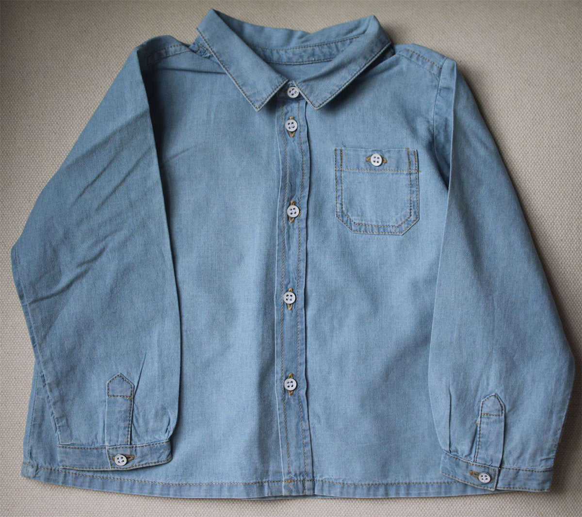 BONPOINT BABY BLUE CHAMBRAY SHIRT 18 MONTHS
