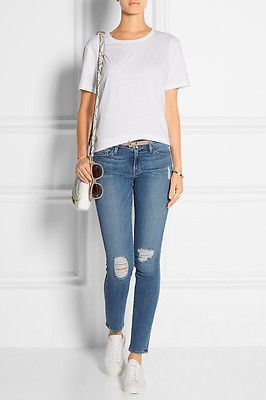 FRAME DENIM LE SKINNY DE JEANNE DISTRESSED JEANS W25 UK 6/8