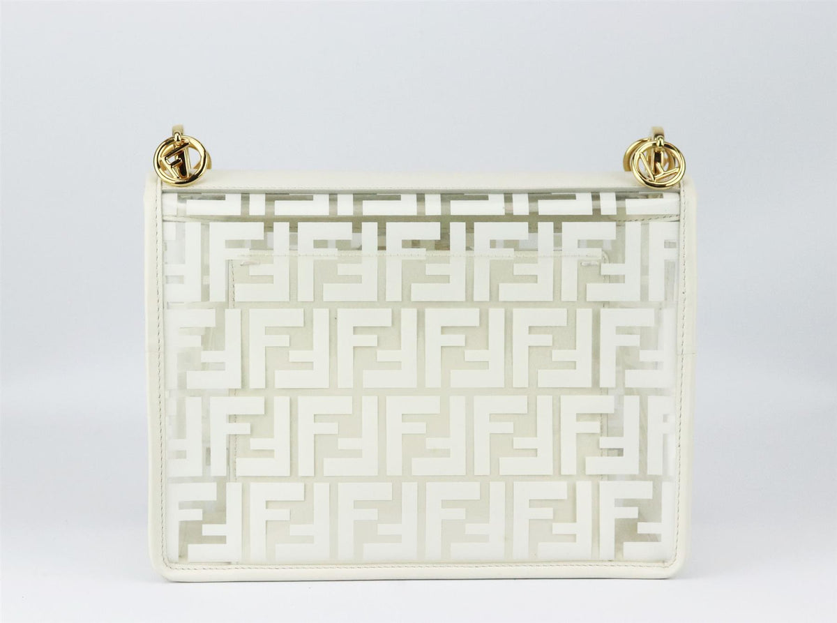 KENDI KAN I LARGE LEATHER AND FF PVC SHOULDER BAG
